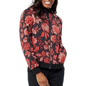 NWOT J Jason Wu Floral Quilted Woven Bomber Jacket Size 3X Red Black NEW